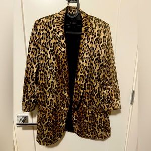 Zara Silky Animal Print Blazer (Leopard) - Size xs